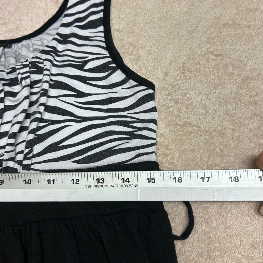 Fashion Magazine Womens Mini Dress Large Zebra Print Empire Waist Bubble Hem Y2K - Picture 8 of 11